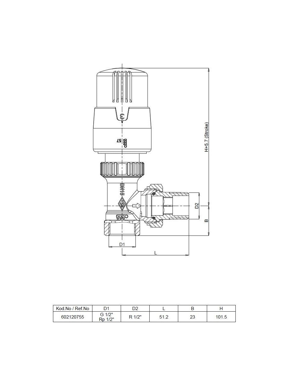 Eca Termostatik Köşe Radyatör Vanası Takım Sıcaklık Kontrol 1/2" TRV4 - Banyovit