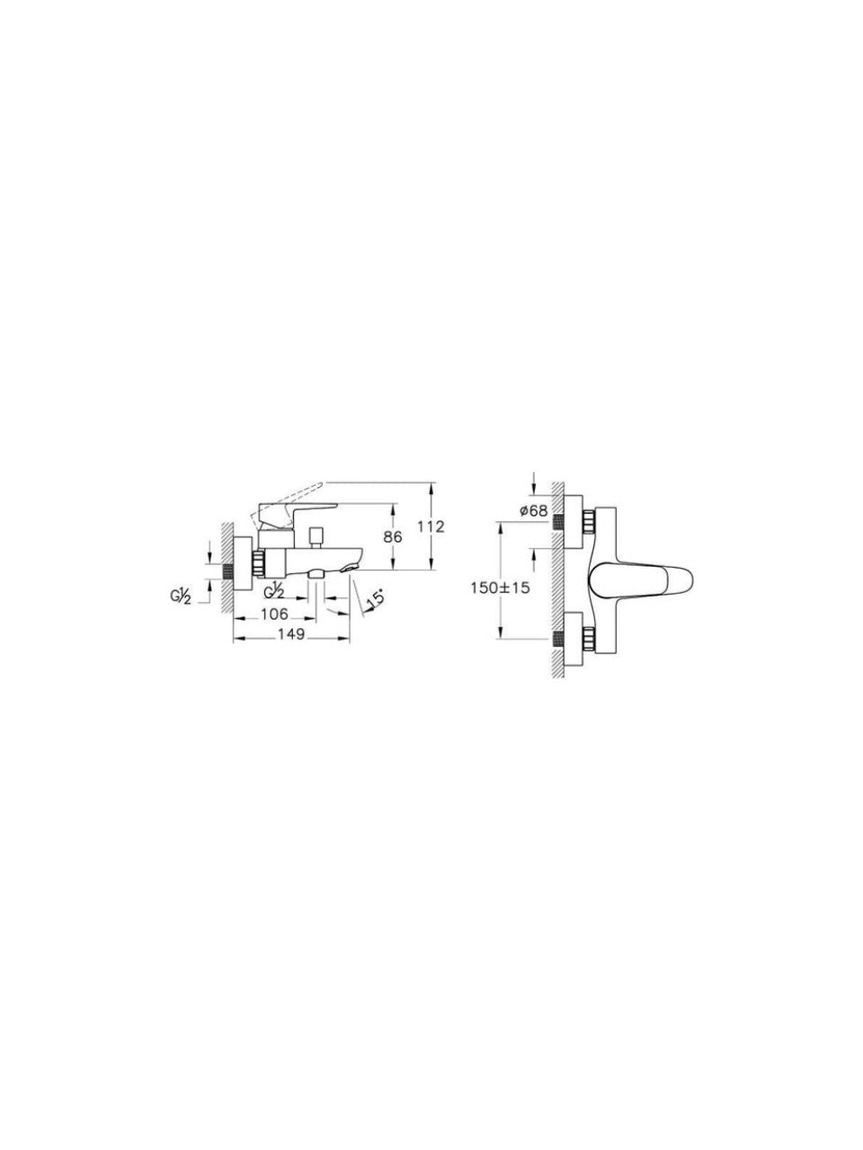 Artema Vitra Twist Round Banyo Bataryası Armatürü A43059 - Banyovit
