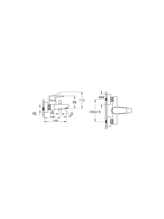 Artema Vitra Twist Round Banyo Bataryası Armatürü A43059 - Banyovit