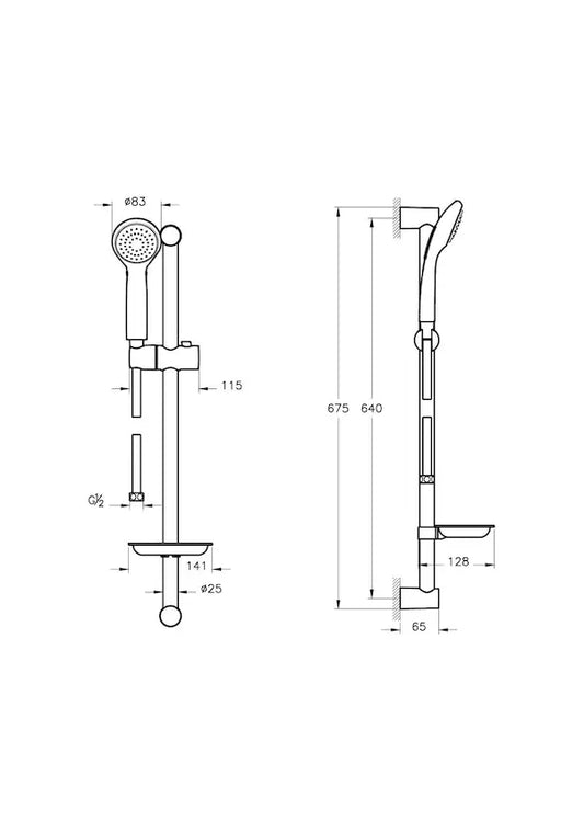 Artema Vitra Solo C Sürgülü El Duş Seti A45676 - Banyovit