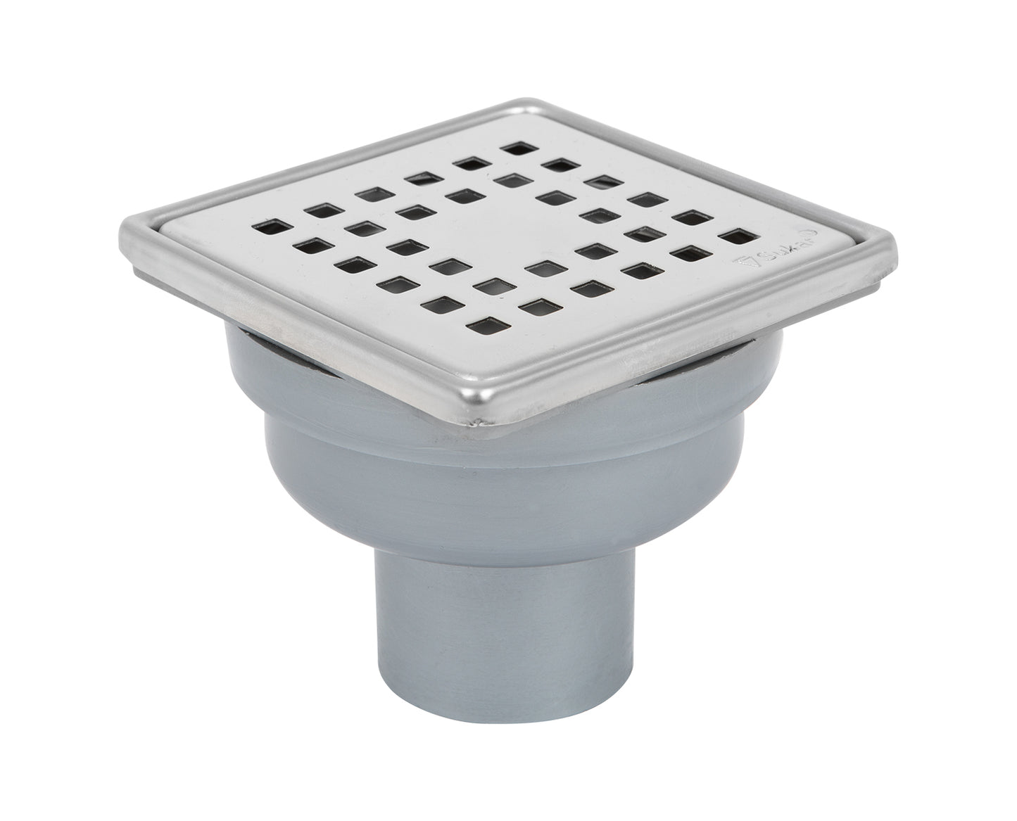 Sukar Tesisat Süzgeci 10x10 cm Paslanmaz Çelik Çerçeveli Kare Izgaralı Alttan Çıkışlı