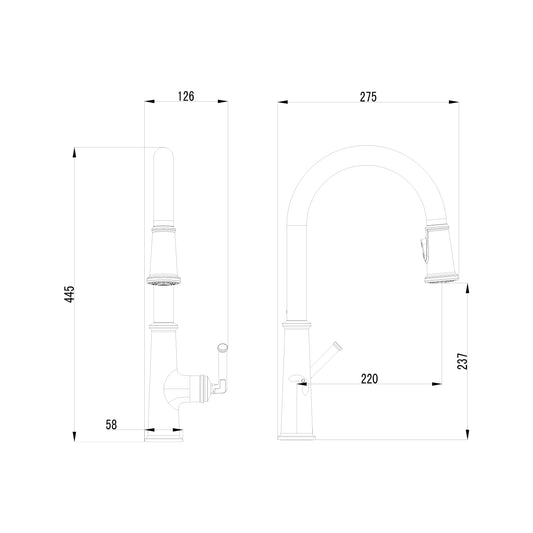 Creavit Retro Mutfak Evye Armatürü Bataryası Brushe Nikel RT8900 - Banyovit