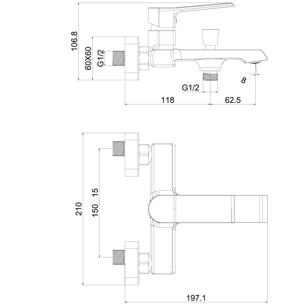 Creavit Stark Banyo Bataryası Armatürü - Metalik Gri SK2500GR - Banyovit