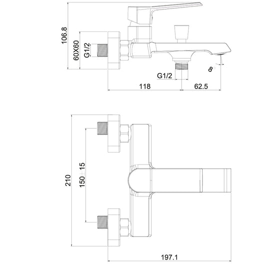 Creavit Stark Banyo Bataryası Armatürü - Metalik Gri SK2500GR - Banyovit