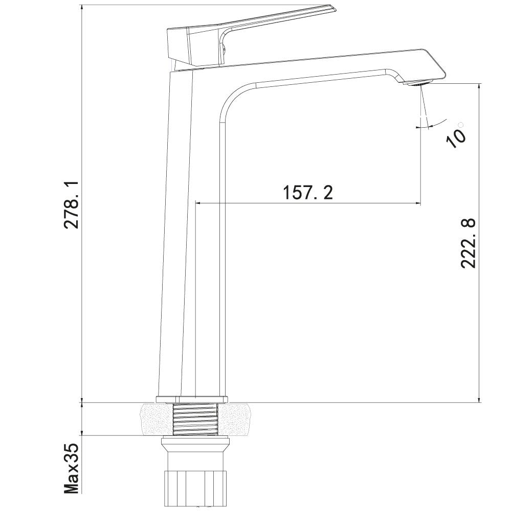 Creavit Stark Uzun Lavabo Bataryası Armatürü - Metalik Gri SK6500GR - Banyovit