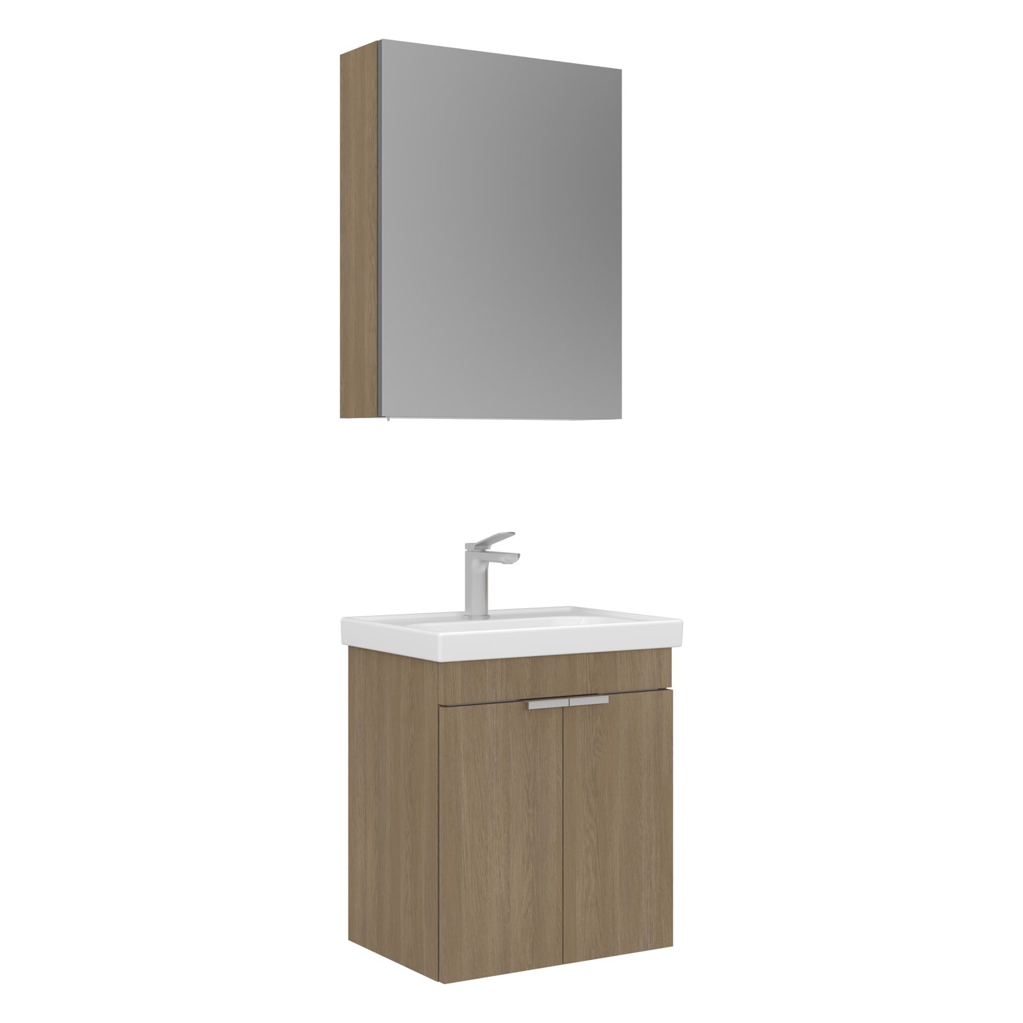 Orka Desna 50 cm Banyo Dolabı Takımı | Ayna Dolaplı | Budva