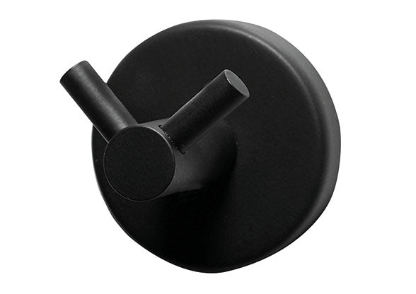 Creavit Drop 2'li Çiftli Bornozluk Askılık Mat Siyah DR27014S - Banyovit