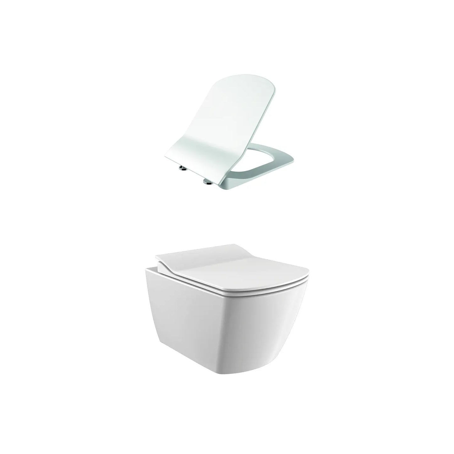 Creavit Elegant Rim-Off Kanalsız Asma Klozet Beyaz EG321-00CB00E-0000 + Creavit Elegant Droplast Yavaş Kapanan Beyaz Klozet Kapağı KC1103.01.0000E - Banyovit