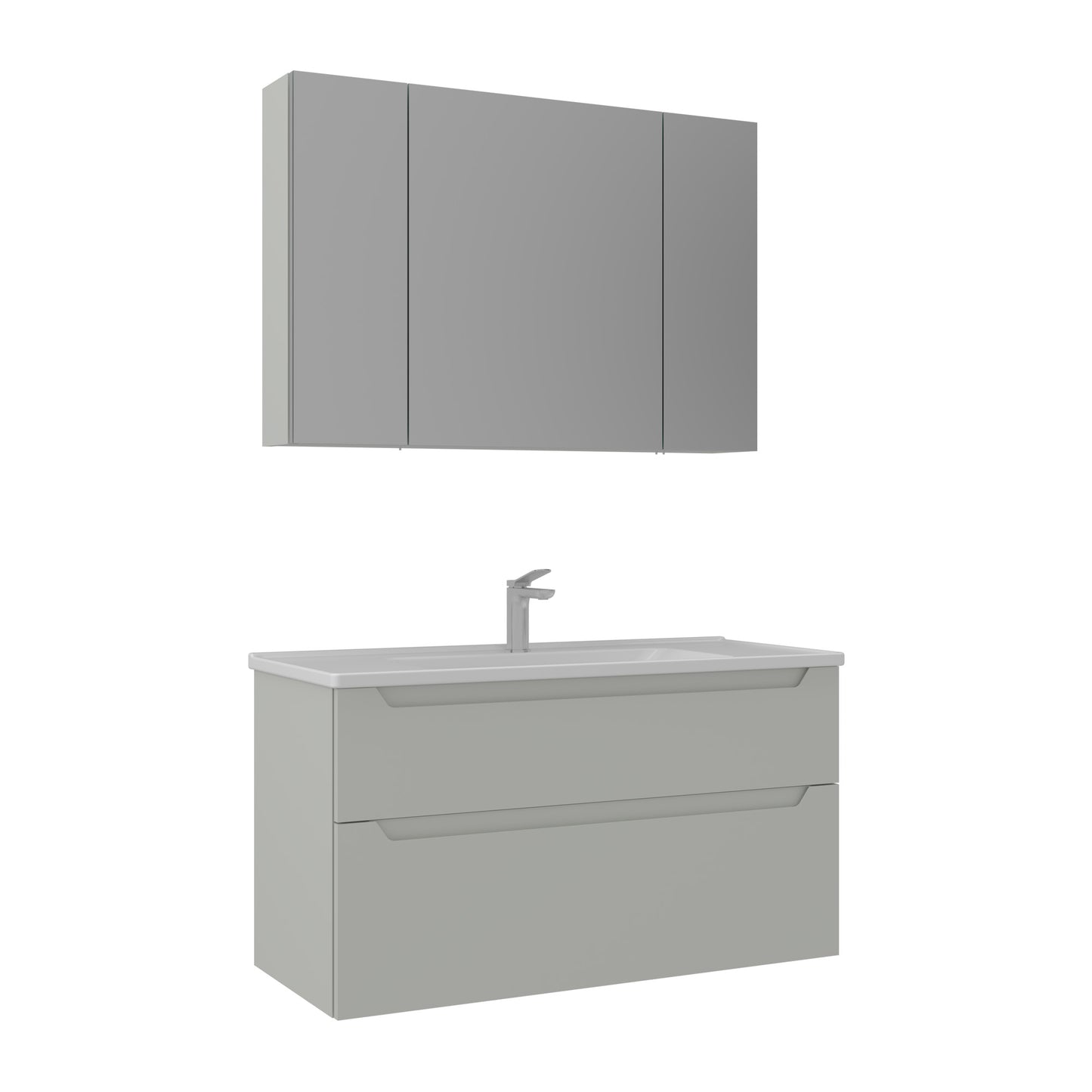 Orka Messina 100 cm Banyo Dolabı Takımı | Ayna Dolaplı | Mat Kaşmir