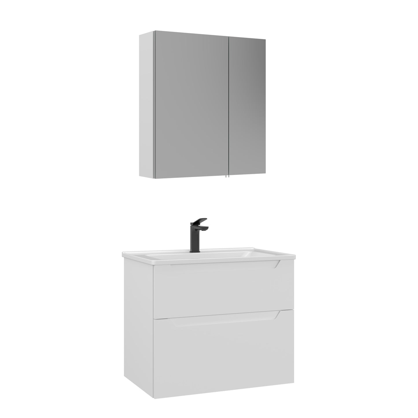 Orka Messina 65 cm Banyo Dolabı Takımı | Ayna Dolaplı | Mat Beyaz