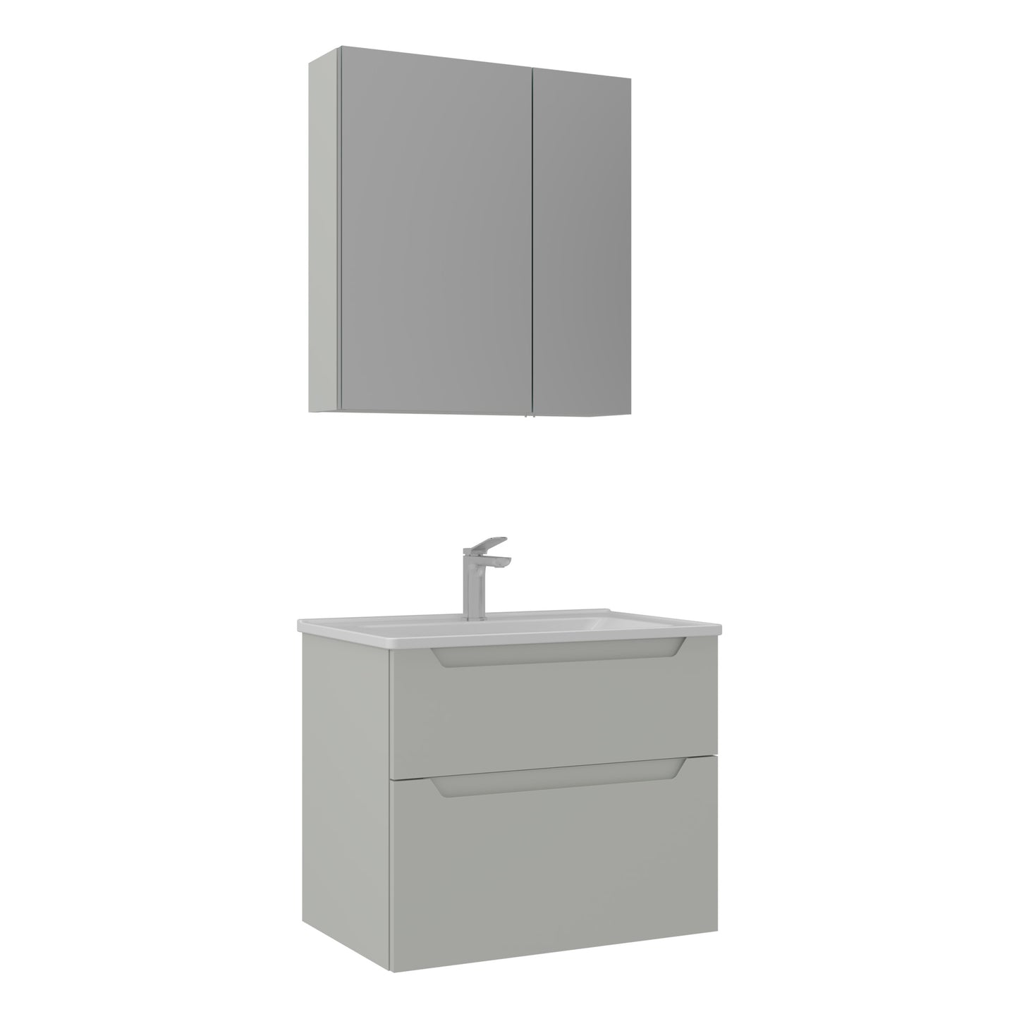 Orka Messina 65 cm Banyo Dolabı Takımı | Ayna Dolaplı | Mat Kaşmir