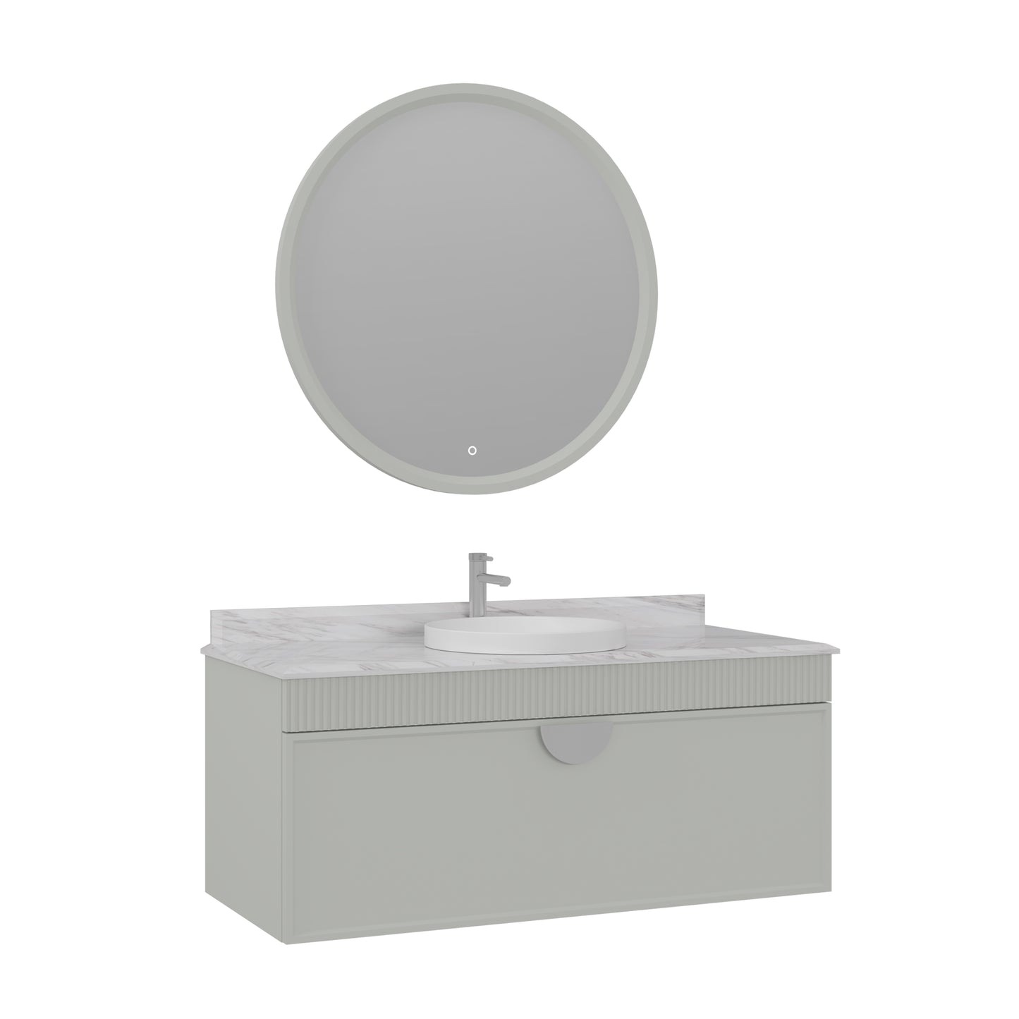 Orka Molino 120 cm Asma Banyo Dolabı Takımı | Mat Kaşmir