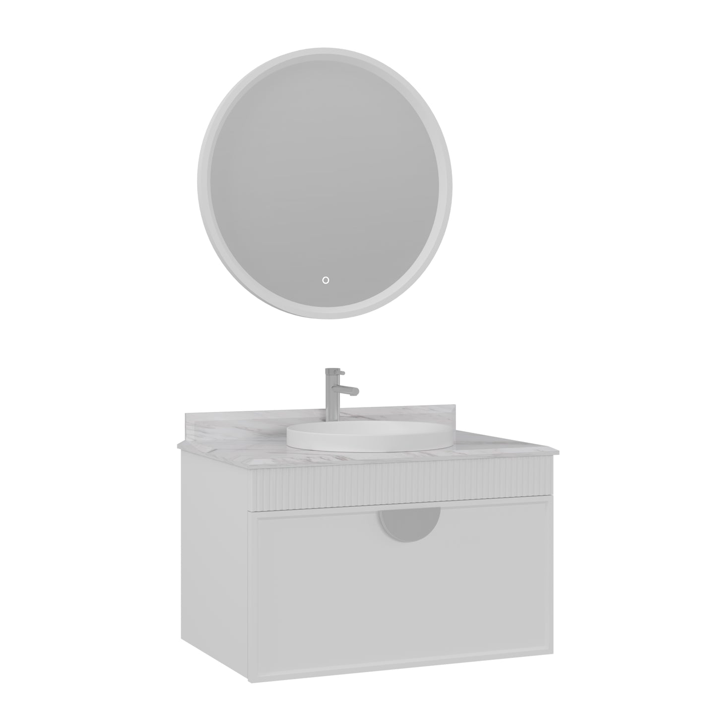 Orka Molino 80 cm Asma Banyo Dolabı Takımı | Mat Beyaz