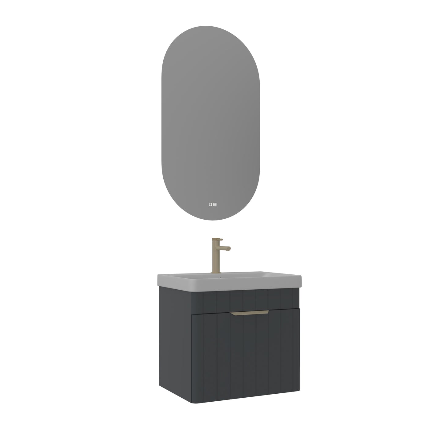 Orka Procida 60 cm Banyo Dolabı Takımı | Mat Antrasit