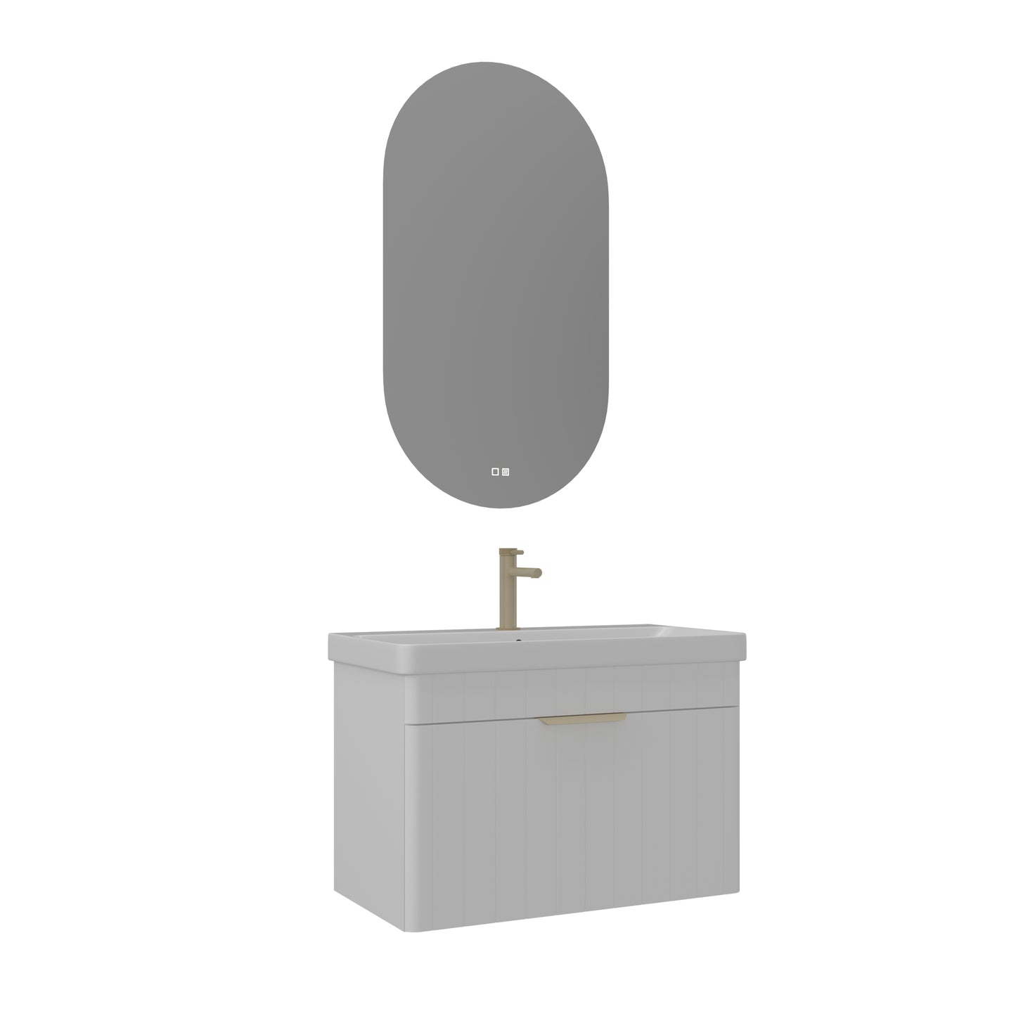 Orka Procida 80 cm Banyo Dolabı Takımı | Mat Beyaz