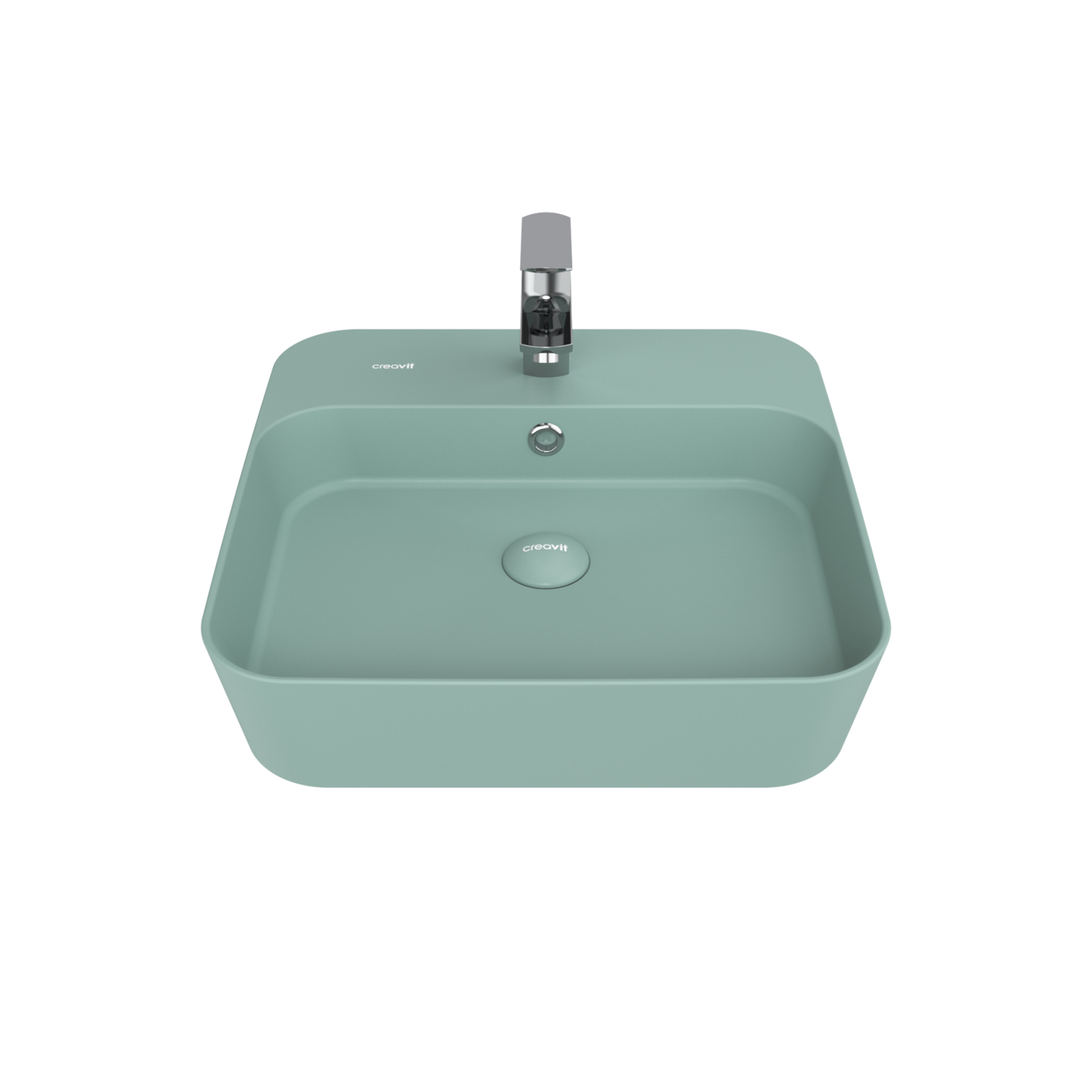 Creavit Loop Kare Çanak Lavabo Nil Yeşili 45 cm LP046-00NY00E-0000