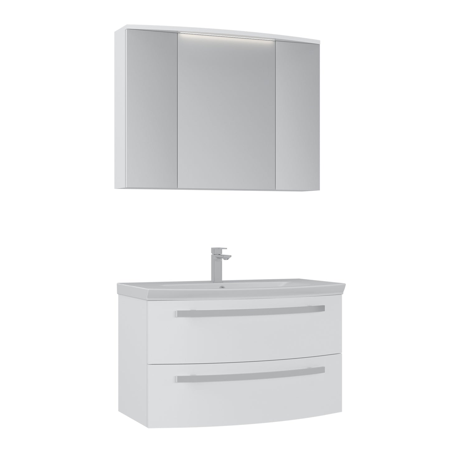 Orka Urla 90 cm Banyo Dolabı Takımı | Parlak Beyaz