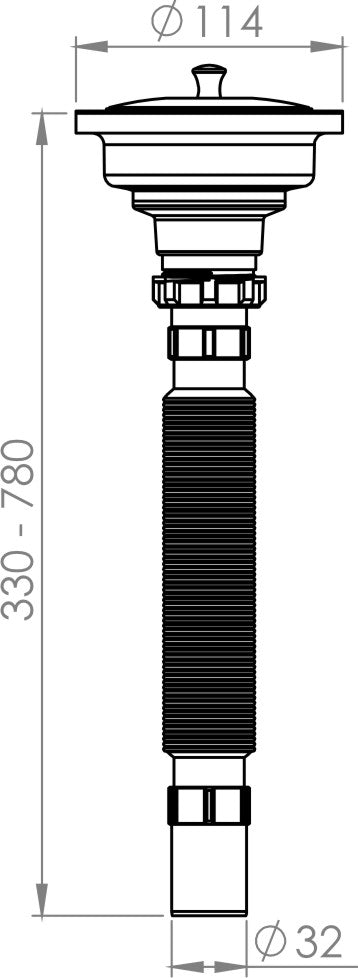 Gama Körüklü Evye Mutfak Sifonu Çöpmak Tekli Q32 37401 - Banyovit