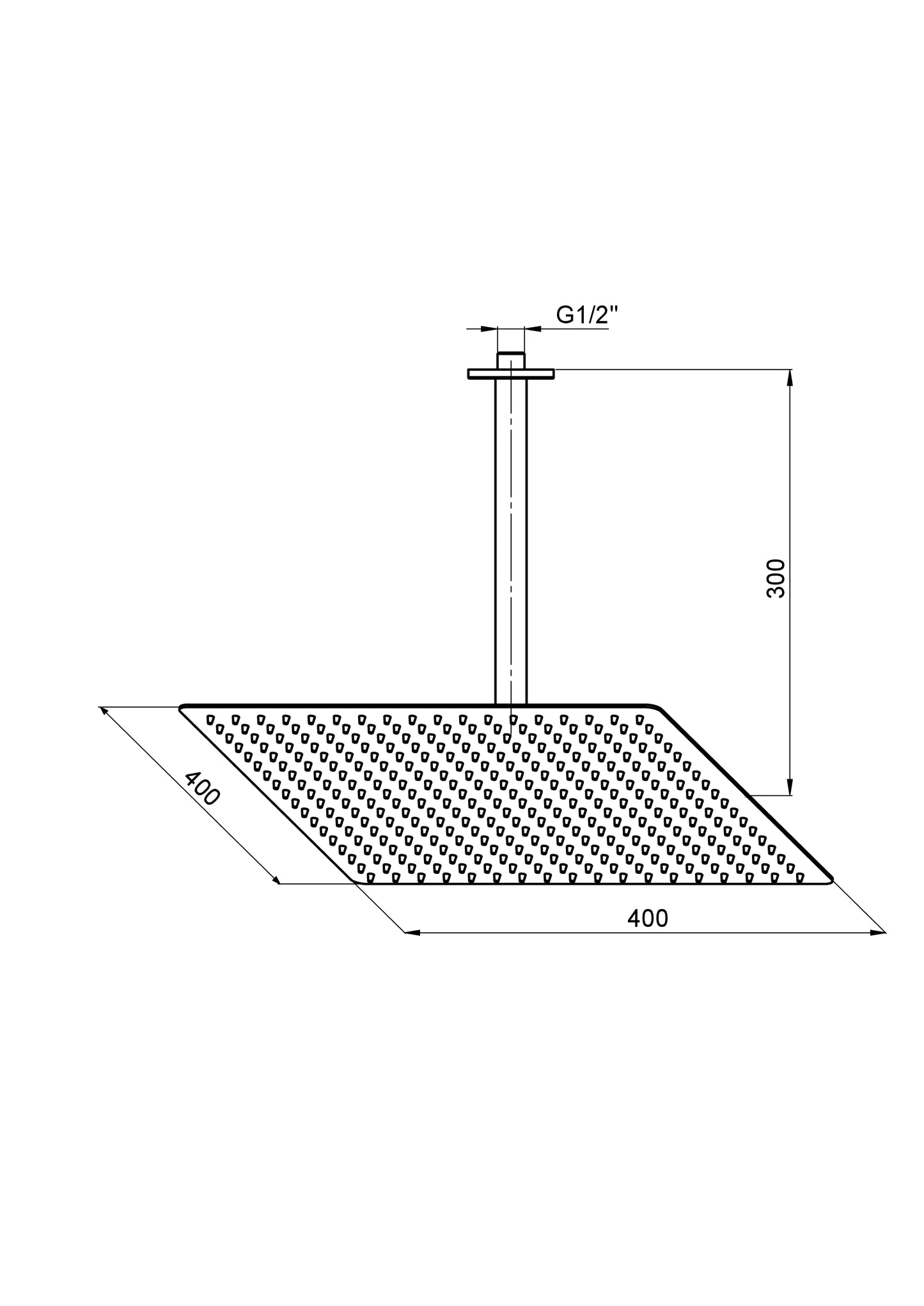 Ankastre Duş Seti (Tavandan 400X400) Siyah Ads23-S Gpd - Banyonline