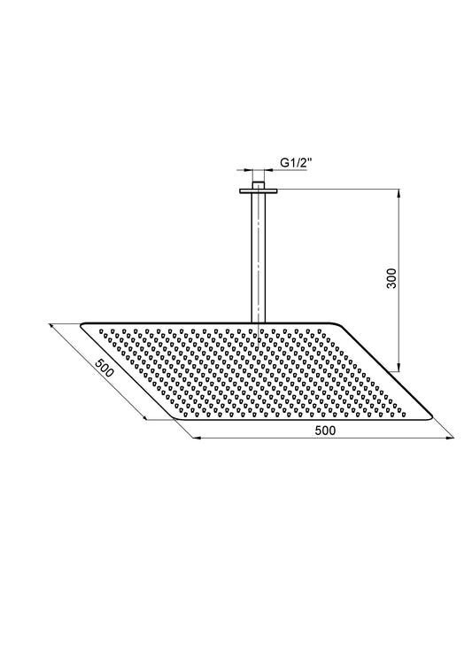 Ankastre Duş Seti (Tavandan 500X500) Krom Ads25 Gpd - Banyonline