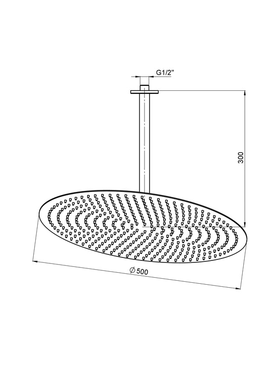 Ankastre Duş Seti (Tavandan Ø500) Krom Ads26 Gpd - Banyonline