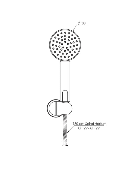 Askılı Duş Seti (Tek Fonksiyonlu Ø100) Gold (Pvd) Dst28-A Gpd - Banyonline