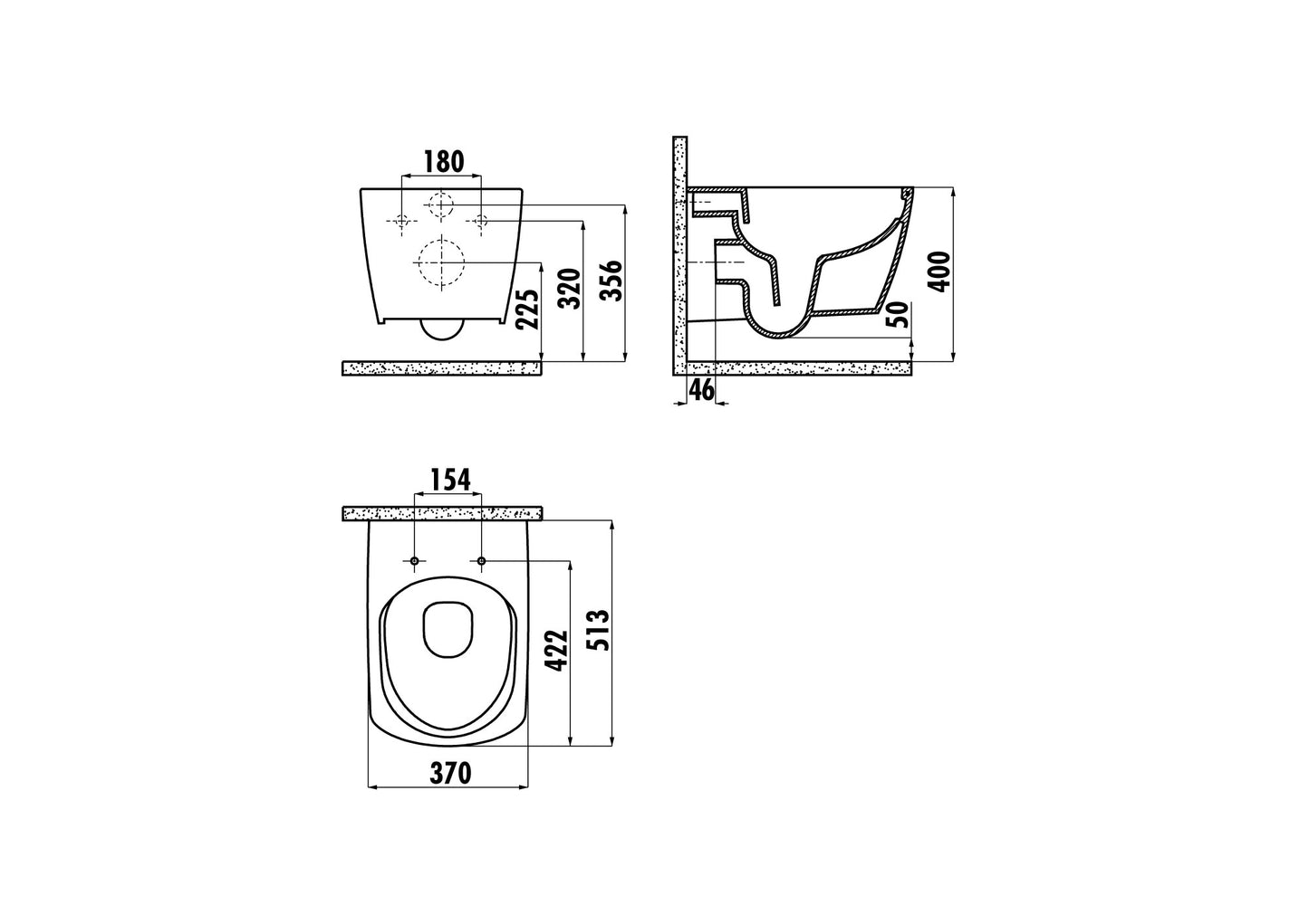Creavit Elegant Rim-Off Kanalsız Asma Klozet Beyaz EG321-00CB00E-0000