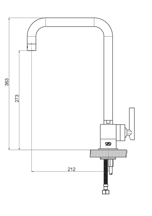 Frezia Tek Gövde Eviye Bataryası Krom Mte100 Gpd - Banyonline