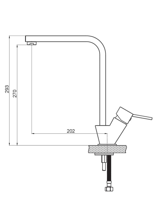 Tulio Tek Gövde Eviye Bataryası Krom Mte135 Gpd - Banyonline