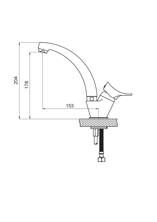 Florus Tek Su Girişli Tek Gövde Lavabo Bataryası Krom Mtt170 Gpd - Banyonline