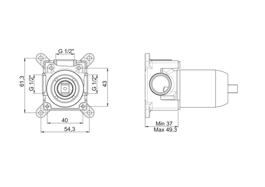 Ø35 Ankastre Duş Sıva Altı Grubu Sag06 Gpd - Banyonline
