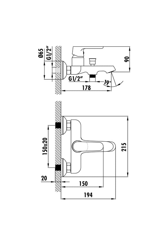 Creavit Stilo Banyo Armatürü Bataryası SL2500