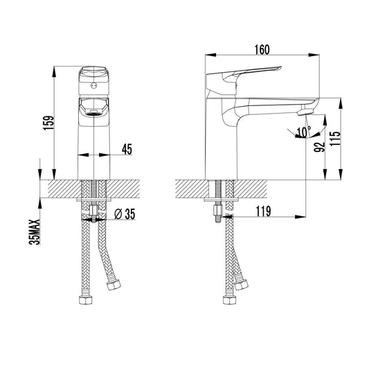Creavit Solo Lavabo Armatürü Bataryası SO1500