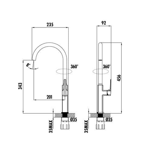 Creavit Slope Mutfak Armatürü Bataryası SP8502