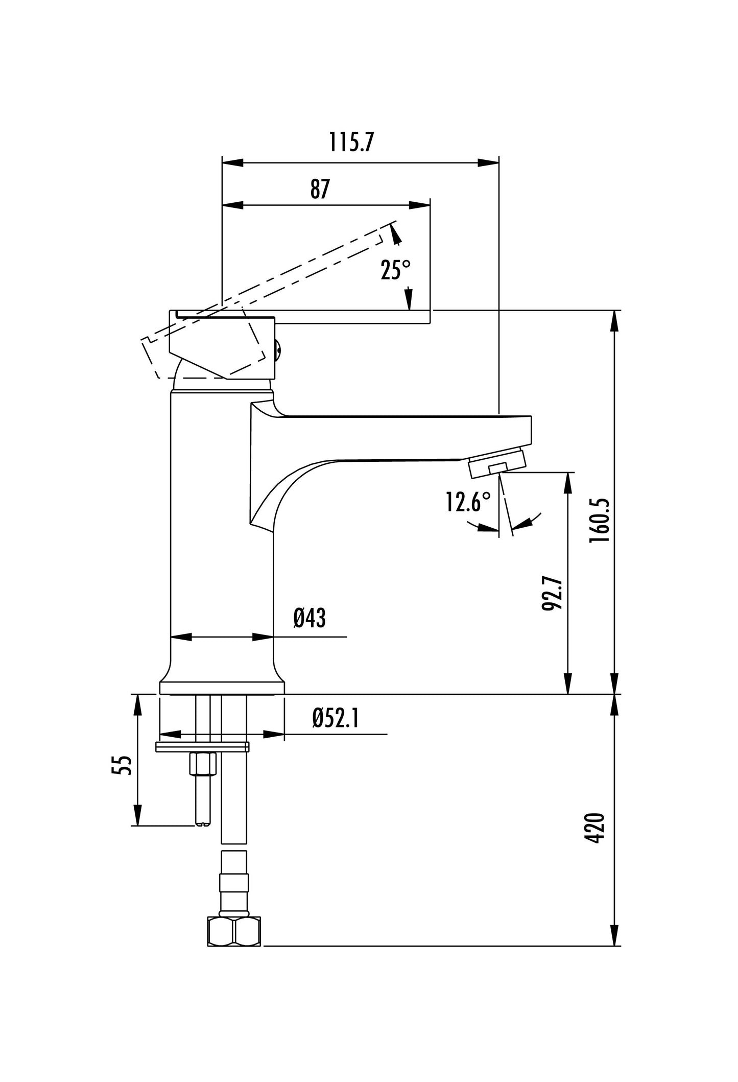 Creavit Vega Lavabo Armatürü Bataryası VG1840