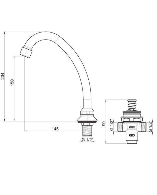 Zaman Ayarlı Ankastre Eviye Bataryası (Kapaksız) Krom Zae02 Gpd - Banyonline