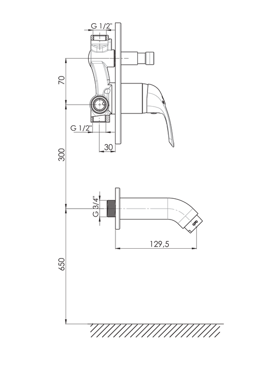 Adrio Ankastre Banyo Bataryası Krom Mab120 Gpd - Banyonline