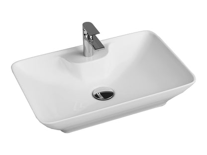 Quarter Bath Smooth Line Tezgah Üstü Çanak Lavabo Batarya Delikli Beyaz 40x62 cm 70SM23062