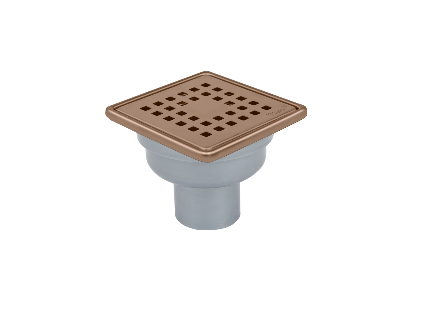 Sukar Tesisat Süzgeci 10x10 cm Bronze Çelik Çerçeveli Kare Izgaralı Alttan Çıkışlı