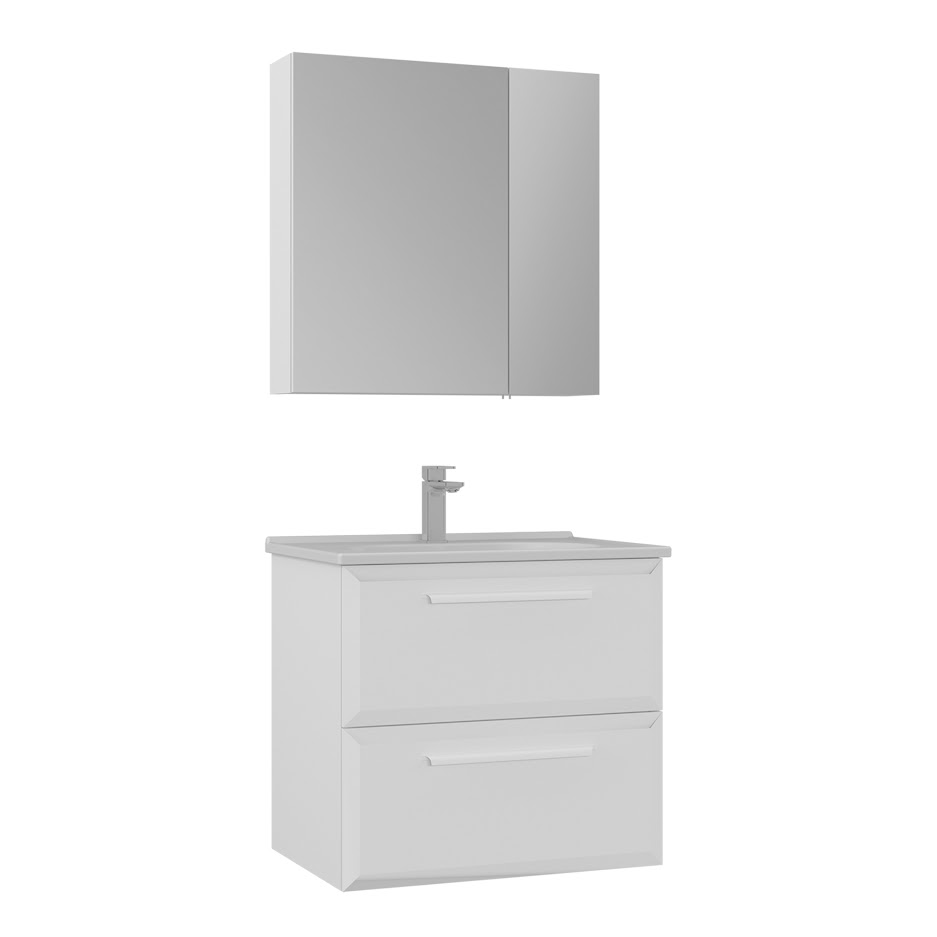Orka Nuvola 65 cm Banyo Dolabı Takımı | Parlak Beyaz