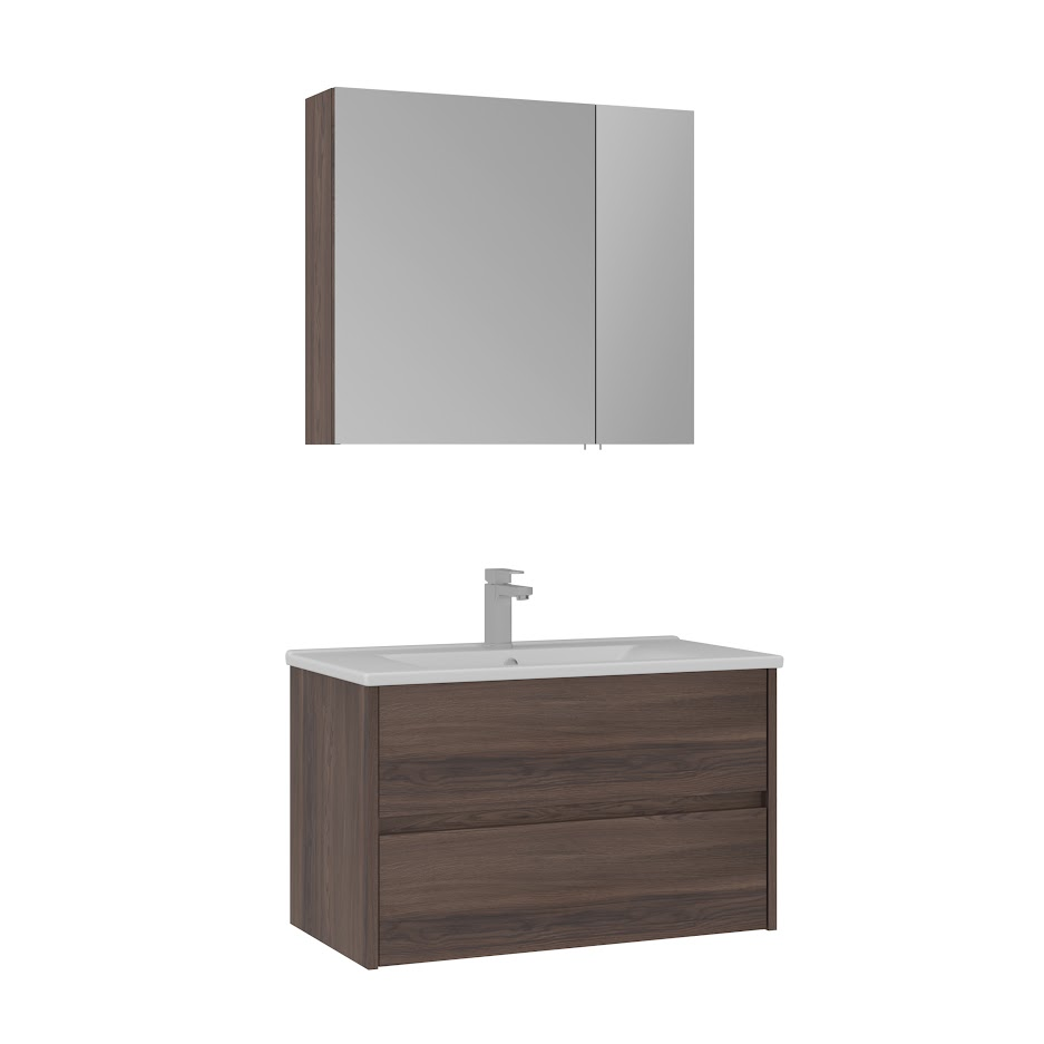 Orka Side 85 cm Kapaklı Banyo Dolabı Takımı | Navaro