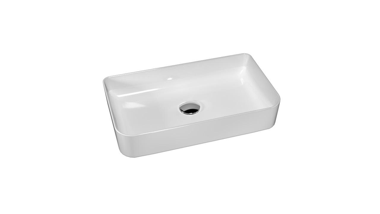 Quarter Bath Rapid Line Tezgah Üstü Çanak Lavabo Batarya Delikli Beyaz 38x60 cm 70RL23061