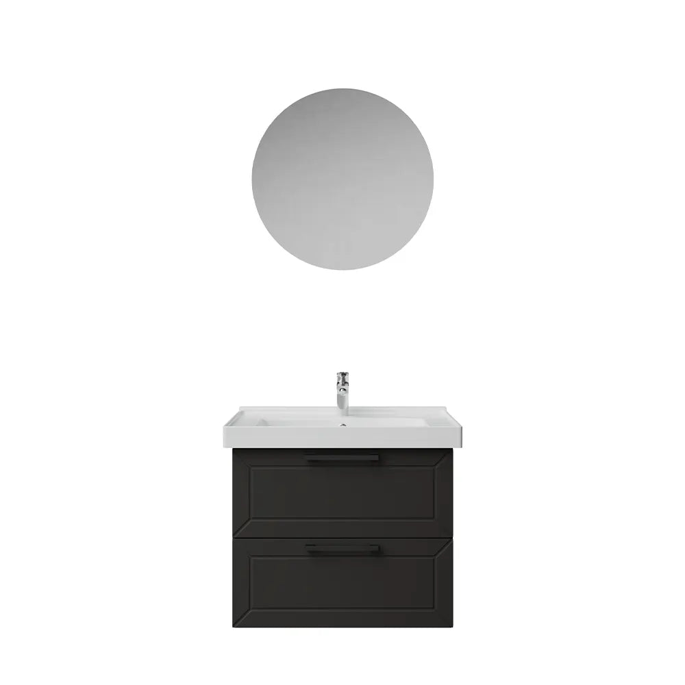 Creavit D20 Lake Çekmeceli Banyo Dolabı | 65-80-100 cm | Yuvarlak / Kare / Dolaplı Ayna Seçenekli