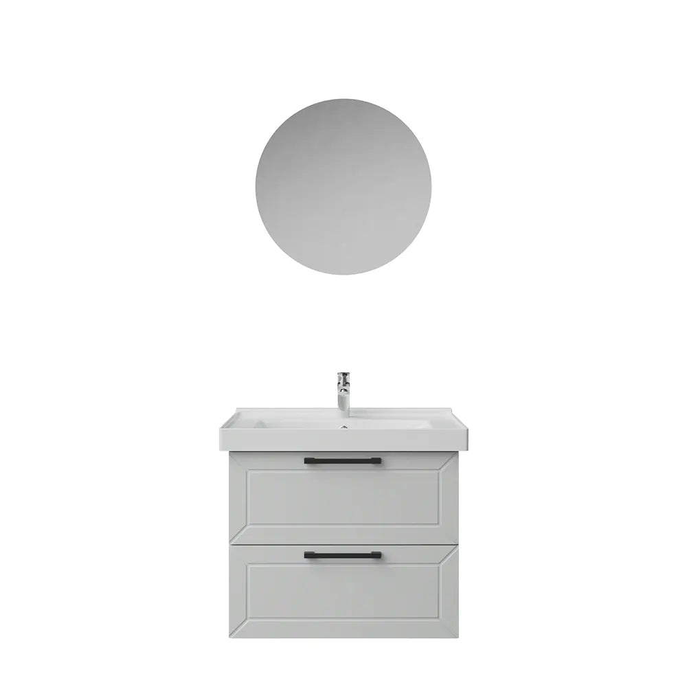 Creavit D20 Lake Çekmeceli Banyo Dolabı | 65-80-100 cm | Yuvarlak / Kare / Dolaplı Ayna Seçenekli