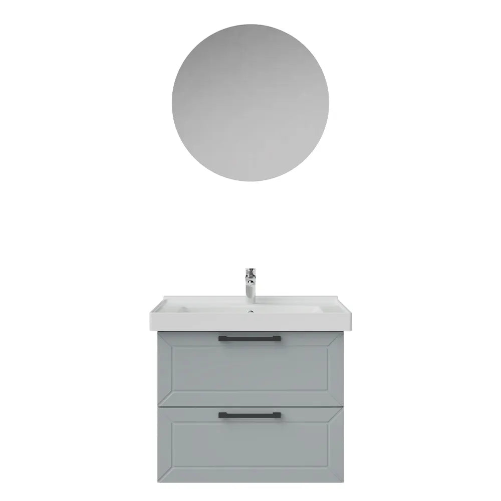 Creavit D20 Lake Çekmeceli Banyo Dolabı | 65-80-100 cm | Yuvarlak / Kare / Dolaplı Ayna Seçenekli