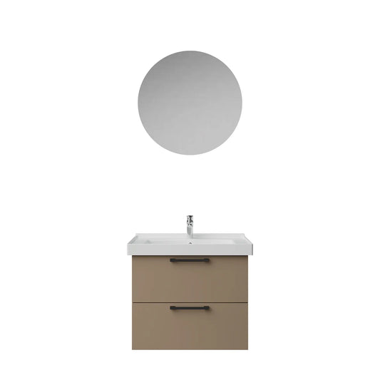 Creavit D20 Melamin Çekmeceli Banyo Dolabı | 65-80-100 cm | Yuvarlak / Kare / Dolaplı Ayna Seçenekli