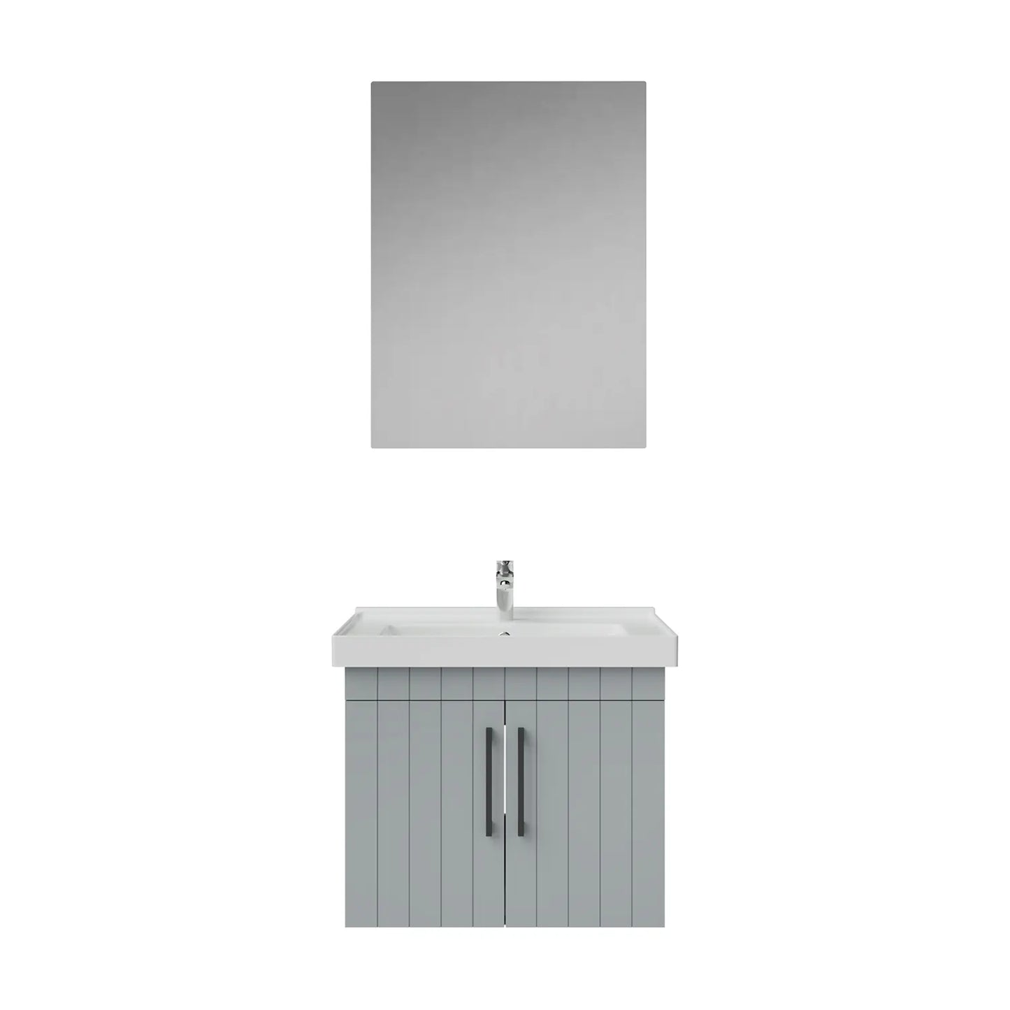 Creavit D20 Lake Çizgili Kapaklı Banyo Dolabı | 65-80-100 cm | Yuvarlak / Kare / Dolaplı Ayna Seçenekli