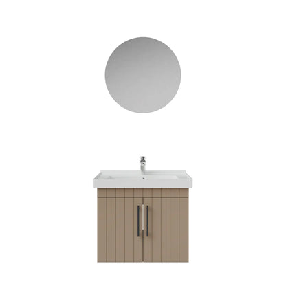 Creavit D20 Lake Çizgili Kapaklı Banyo Dolabı | 65-80-100 cm | Yuvarlak / Kare / Dolaplı Ayna Seçenekli