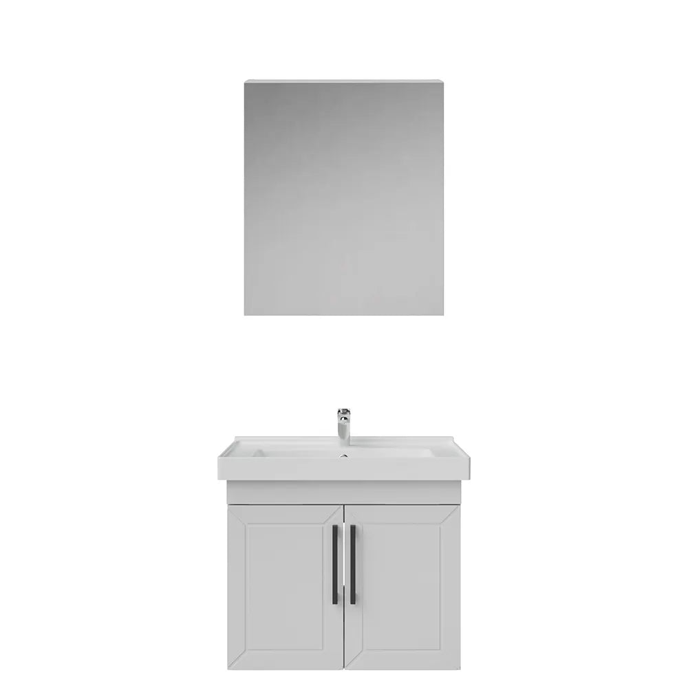 Creavit D20 Lake Desenli Kapaklı Banyo Dolabı | 65-80-100 cm | Yuvarlak / Kare / Dolaplı Ayna Seçenekli