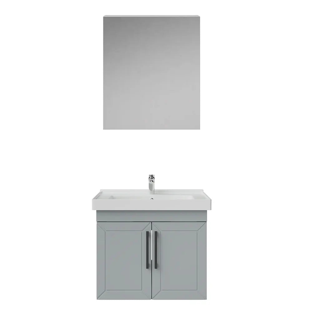 Creavit D20 Lake Desenli Kapaklı Banyo Dolabı | 65-80-100 cm | Yuvarlak / Kare / Dolaplı Ayna Seçenekli